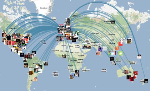 Architects who Tweet on a Map – version 2