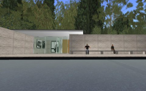 German Pavilion in Barcelona by Ludwig Mies Van der Rohe modeled in Second Life
