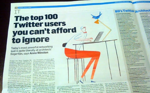 Building Design's BDTwitter100 article